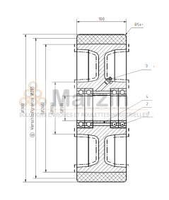 ROUE VULKOLLAN® 300/100/260/50 AR+G