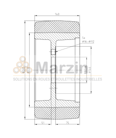 ROUE VULKOLLAN® 305/140/230/80-5T
