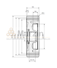 ROUE VULKOLLAN® 330/100/270/74x50.15 AF