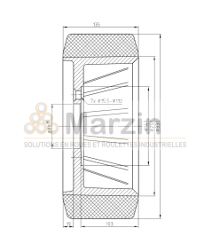 ROUE VULKOLLAN® 330/135/250/80-7T