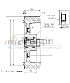 ROUE VULKOLLAN® 350/106/300/40 AR