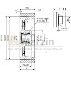 ROUE VULKOLLAN® 350/106/300/40 AR