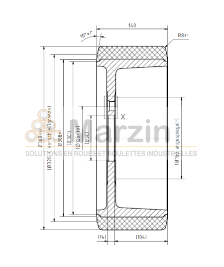 ROUE VULKOLLAN® 360/140/300/90-7T
