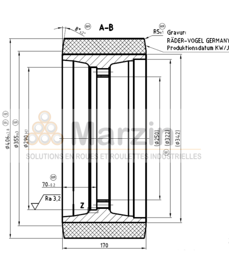 ROUE VULKOLLAN® 406/170/342/290H7