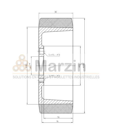 ROUE TRACTOTHAN® 230/082/187/45-5T