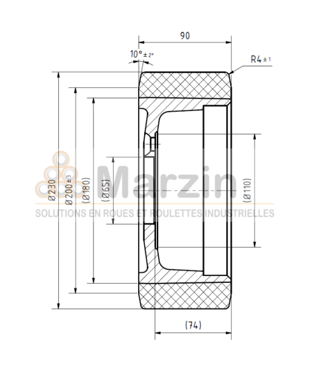 ROUE TRACTOSOFT® 230/090/180/65-5T 85 SH 