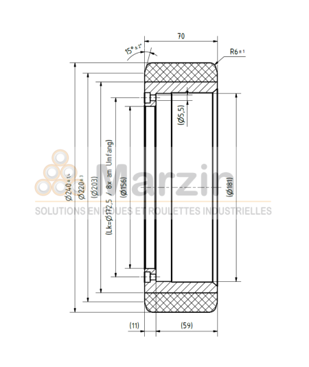 ROUE TRACTOTHAN® 240/070/203-8T